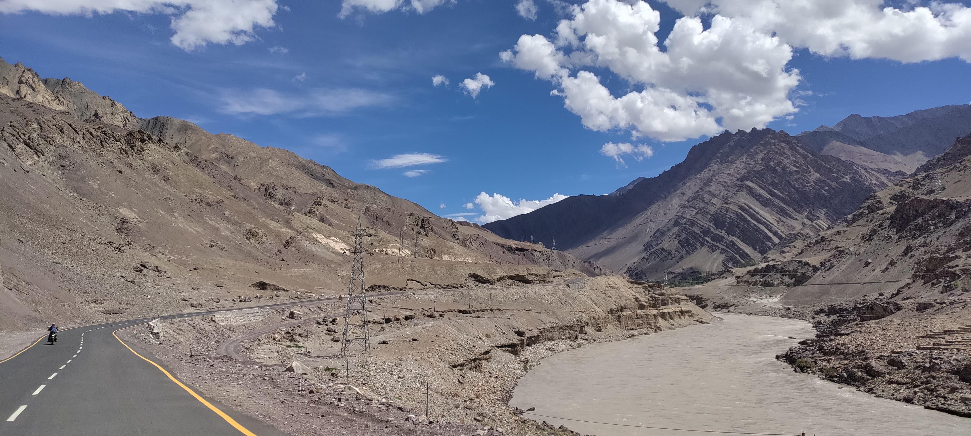 Riding through the open Ladakh landscape