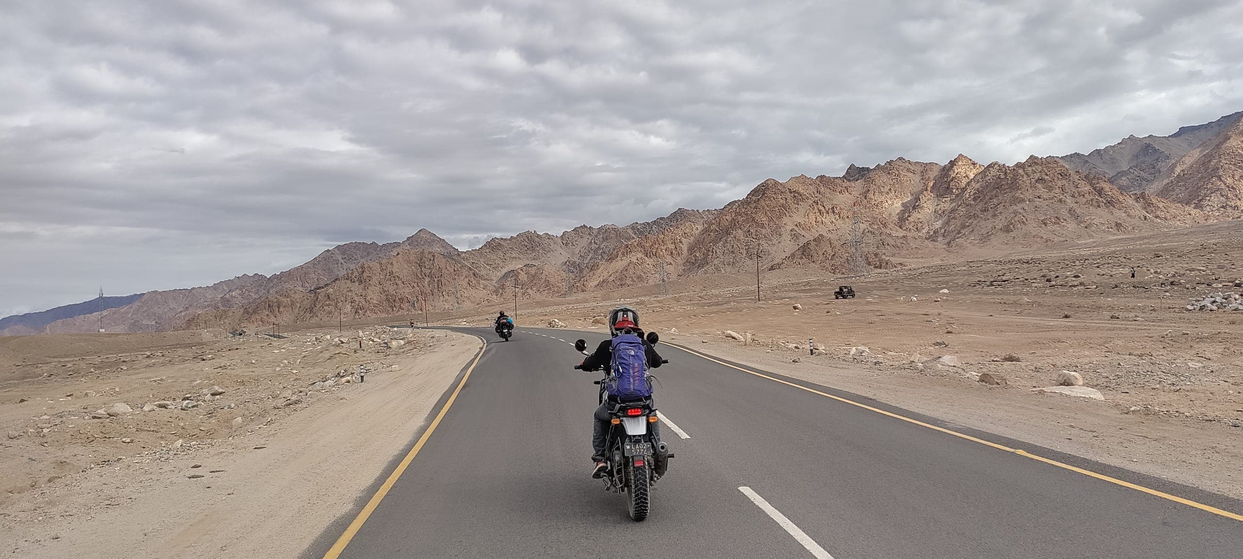 On the bike, mid-trip